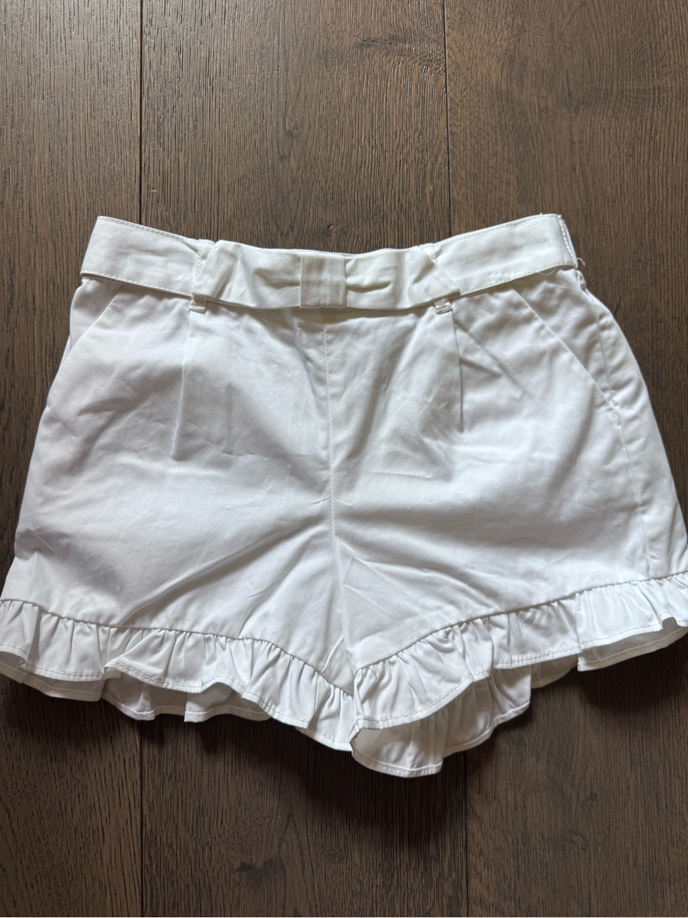 Janie and Jack White Ruffle-Trim Cotton Shorts